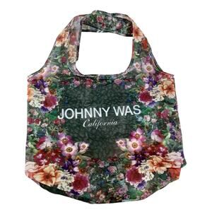 Johnny Was Floral Tote Bag Packable Reusable Folding Gift Bag Travel Holiday
